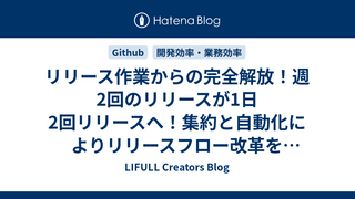 リリース作業からの完全解放！週2回のリリースが1日2回リリースへ！集約と自動化によりリリースフロー改革を実現したGitHub Actions活用法