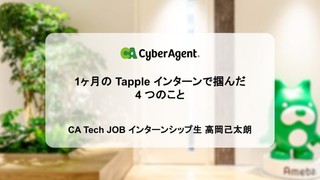 1ヶ月の Tapple インターンで掴んだ 4 つのこと